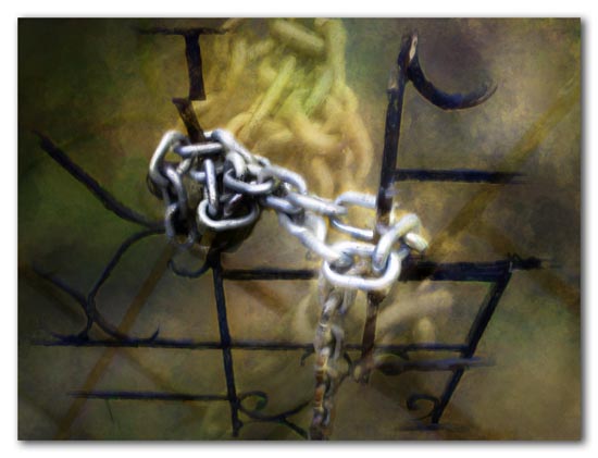 lock and chain on gate