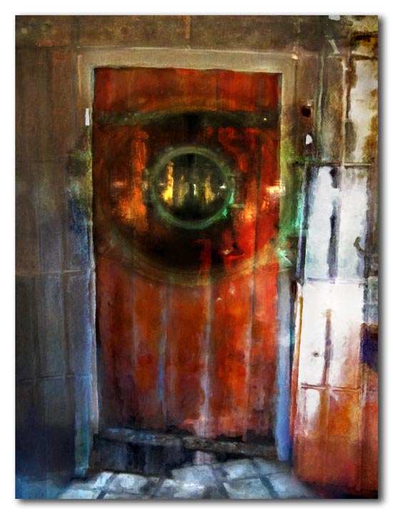 Door with round window