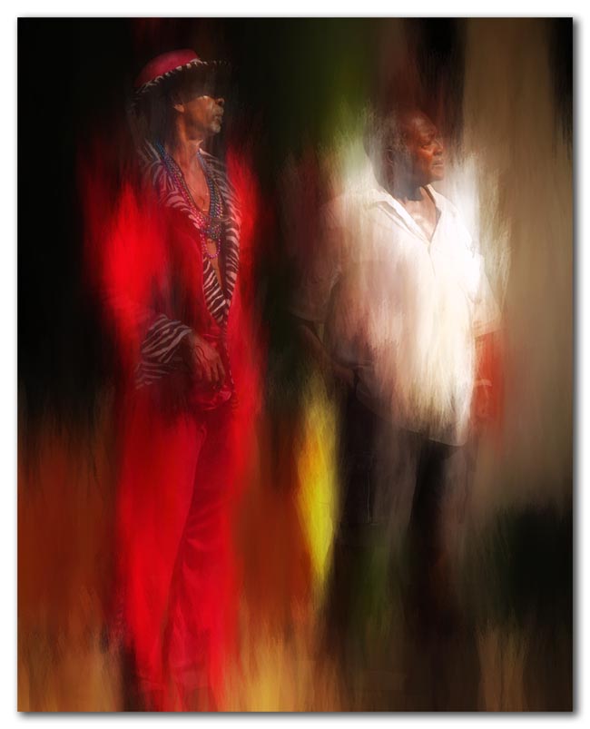 Friends watching the parade