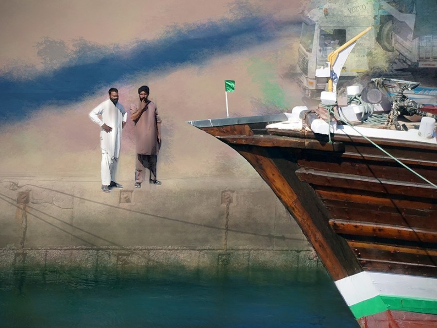 Commerce in Mutrah Harbor, Muscat, Oman