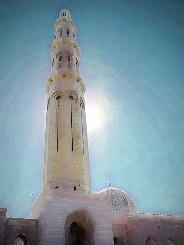 Tower at Sultan Qaboos Grand Mosque, Muscat, Oman