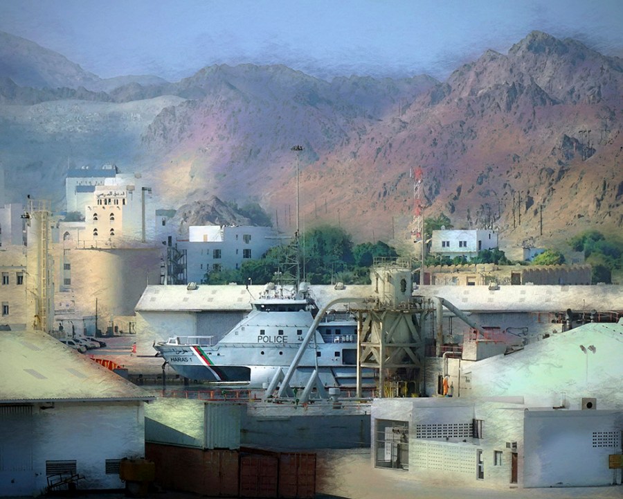 Police in the Harbor, Muscat, Oman